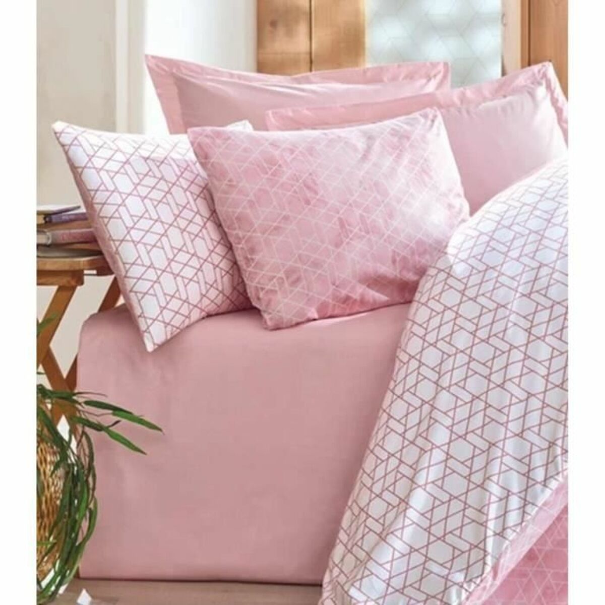 Duvet cover set Pink 220 x 240 cm