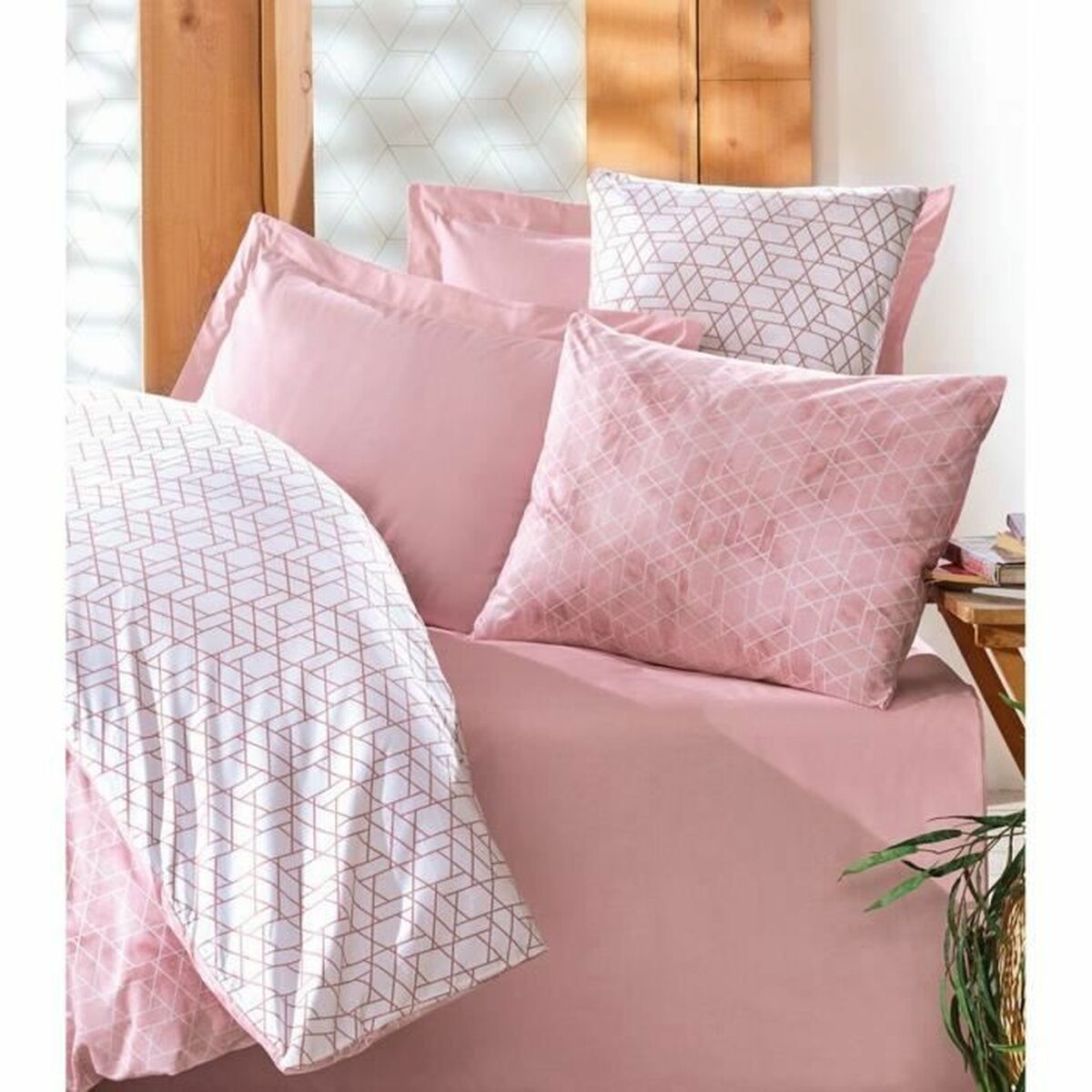 Duvet cover set Pink 220 x 240 cm