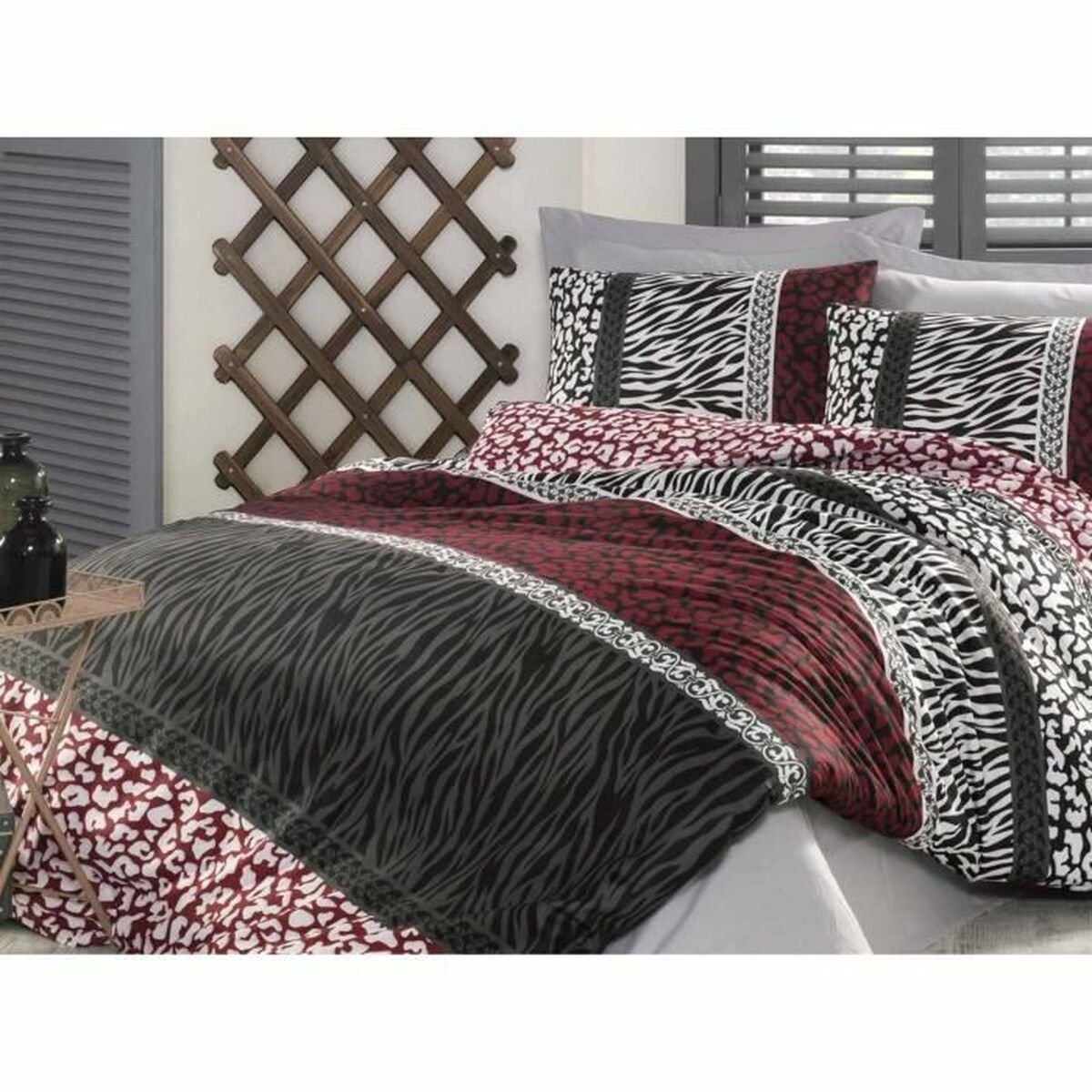 Duvet cover set Red Super king 3 Pieces