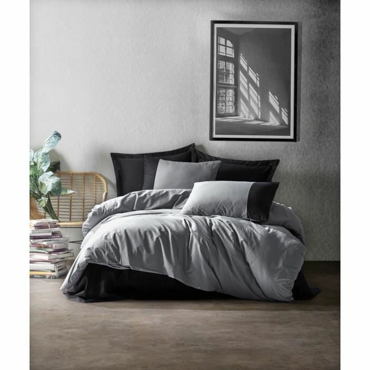 Duvet cover set Grey 220 x 240 cm