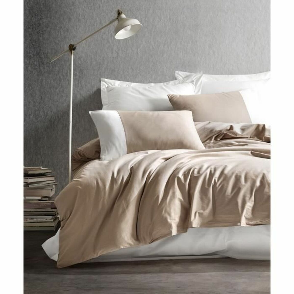 Duvet cover set White Brown 220 x 240 cm