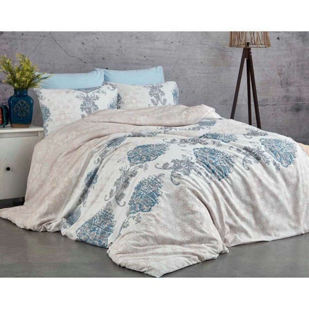 Duvet cover set Blue Super king 3 Pieces