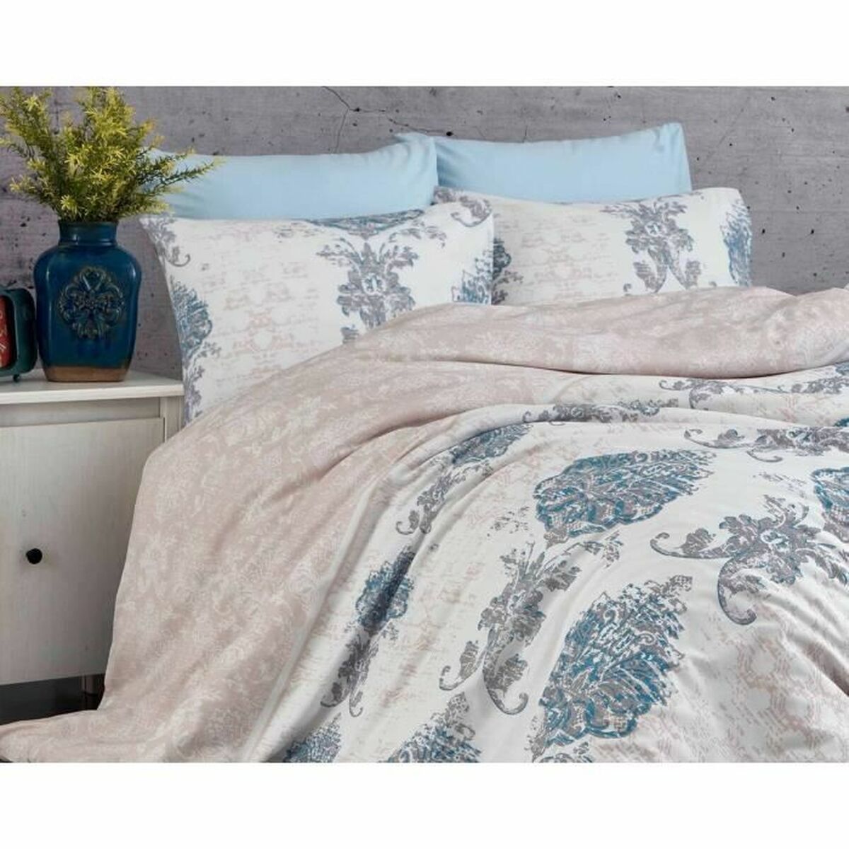 Duvet cover set Blue Super king 3 Pieces
