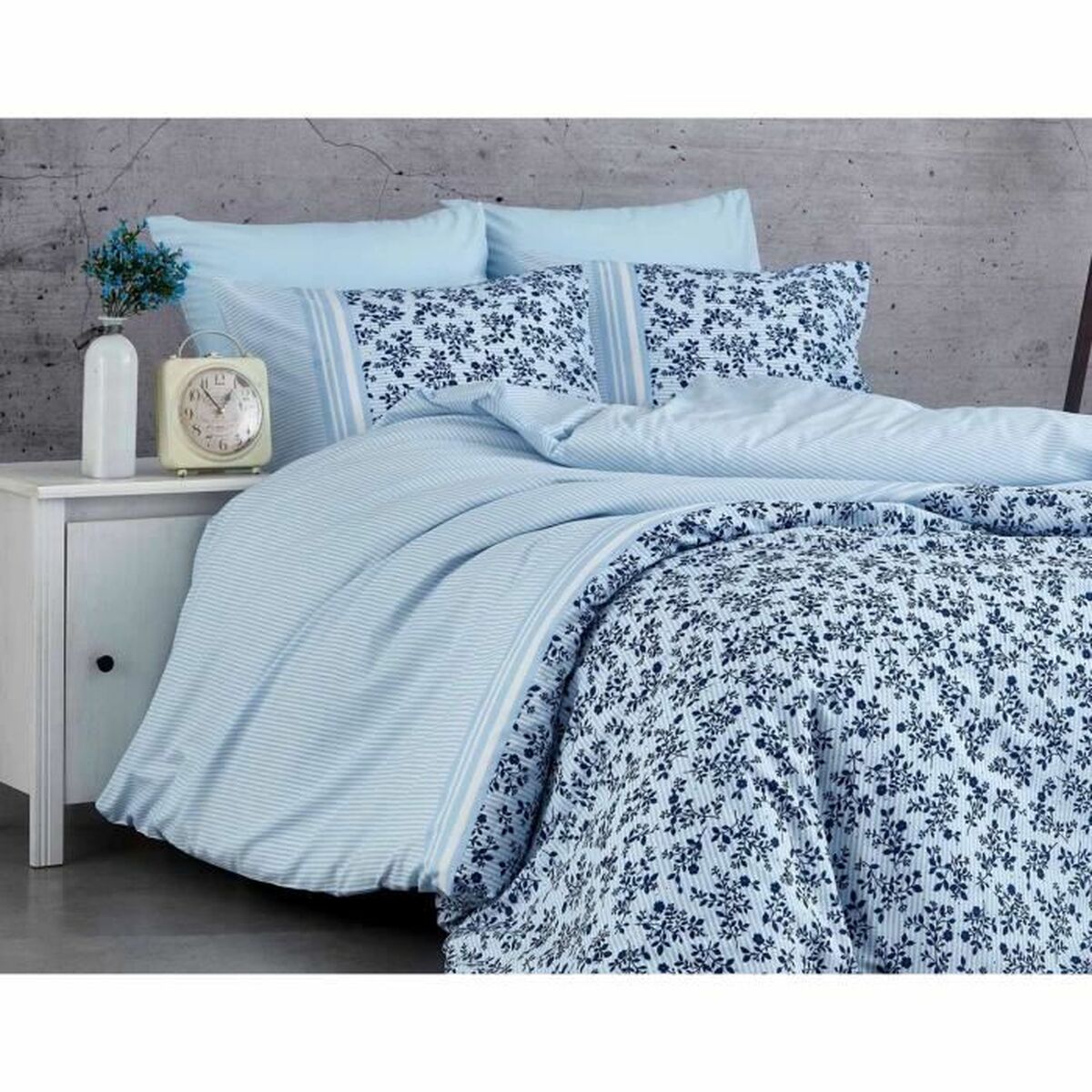 Duvet cover set Blue Super king 3 Pieces