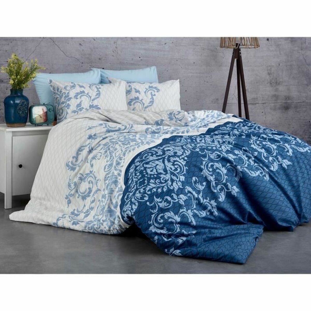 Duvet cover set Blue Super king 3 Pieces