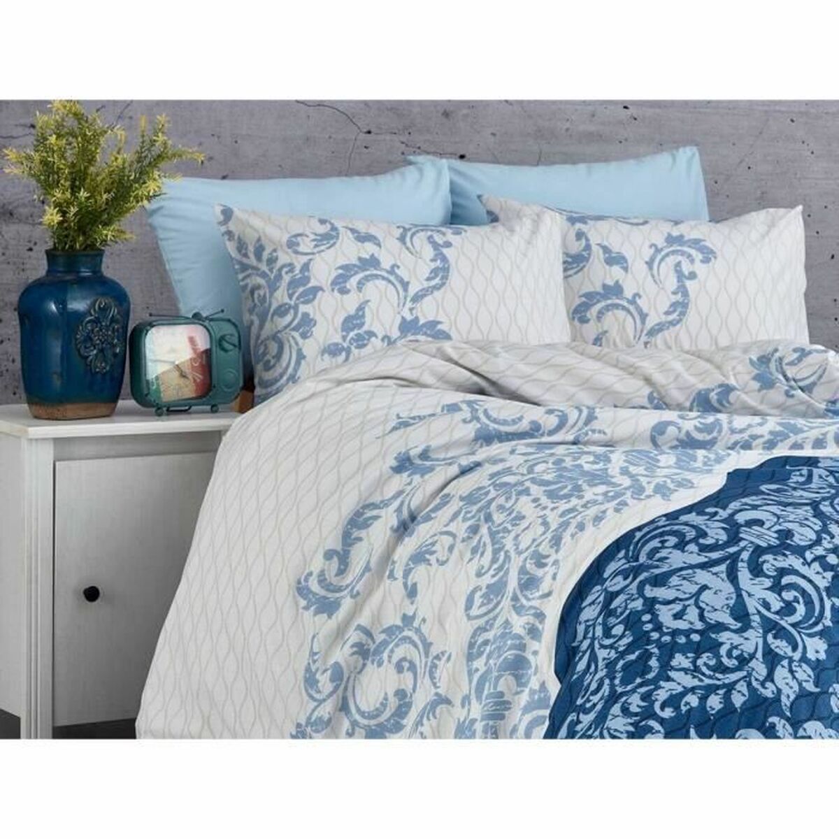 Duvet cover set Blue Super king 3 Pieces