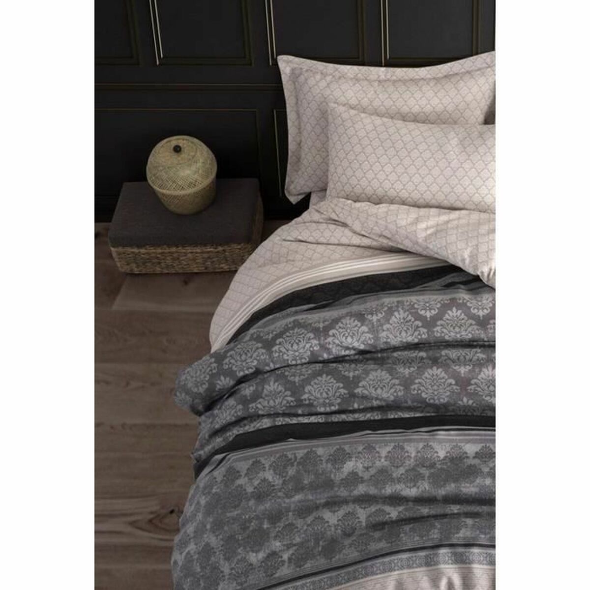 Duvet cover set Grey Super king 3 Pieces