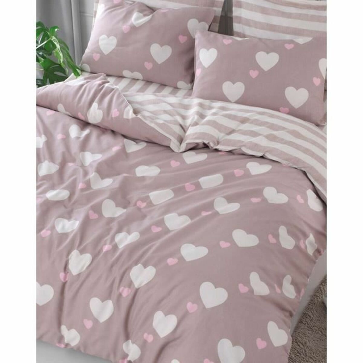 Duvet cover set Pink Super king 3 Pieces