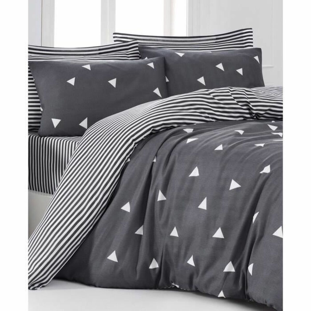 Duvet cover set Grey Super king 3 Pieces