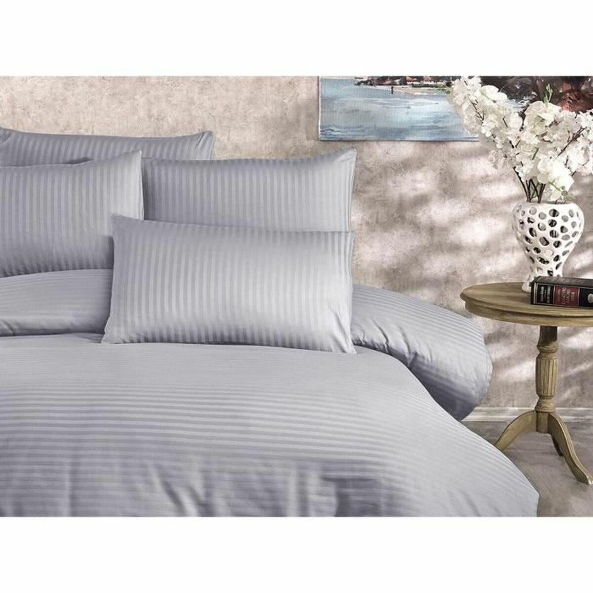 Duvet cover set Grey Super king 3 Pieces