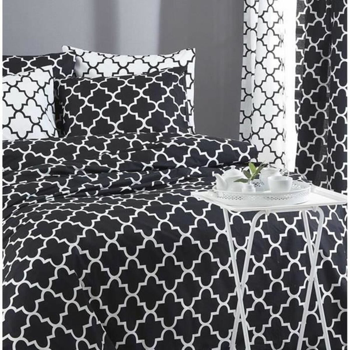 Duvet cover set Black Super king 3 Pieces