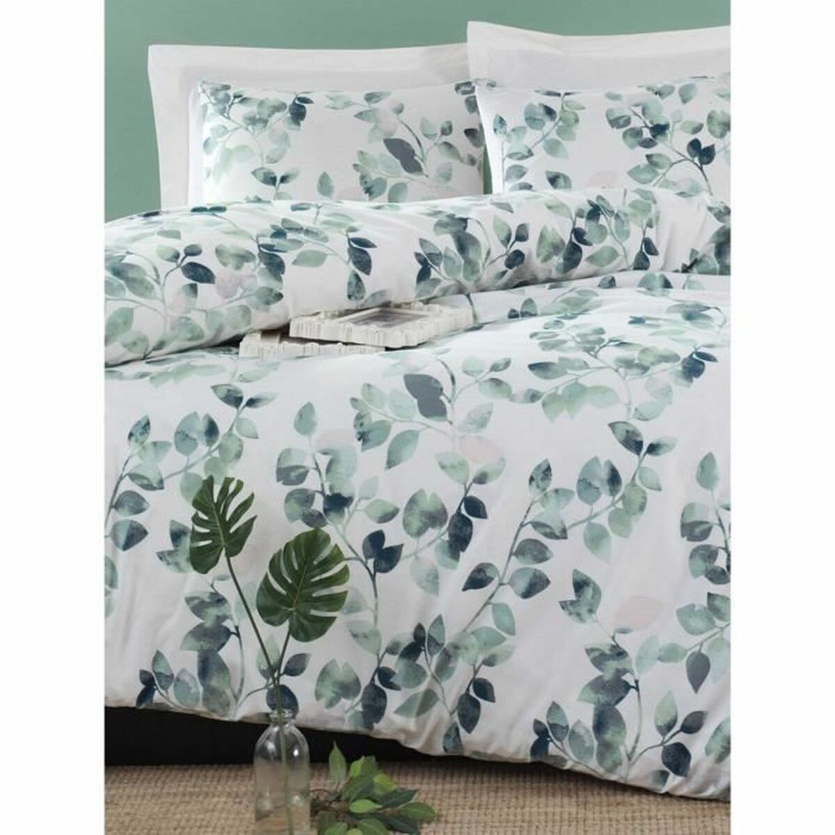Duvet cover set Green Super king 3 Pieces