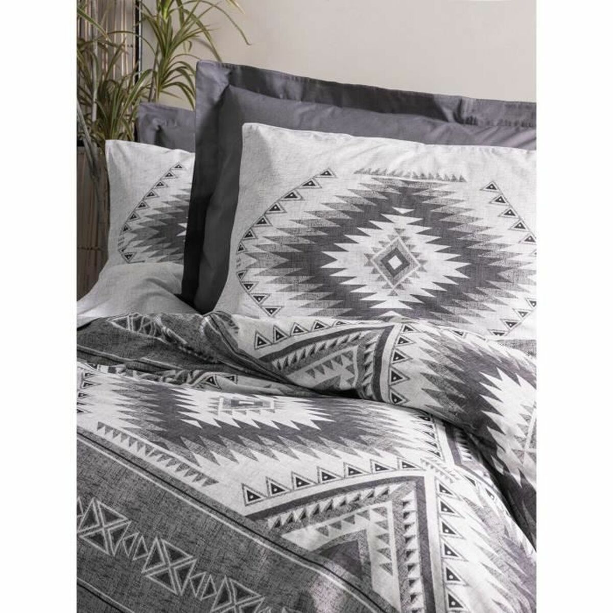 Duvet cover set Grey 220 x 240 cm