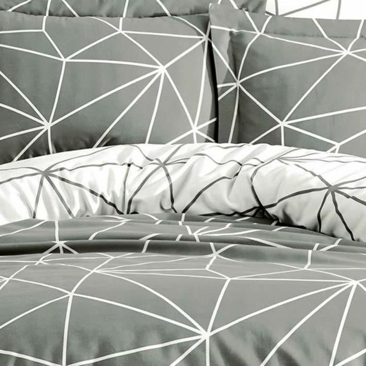 Duvet cover set Grey Super king 3 Pieces