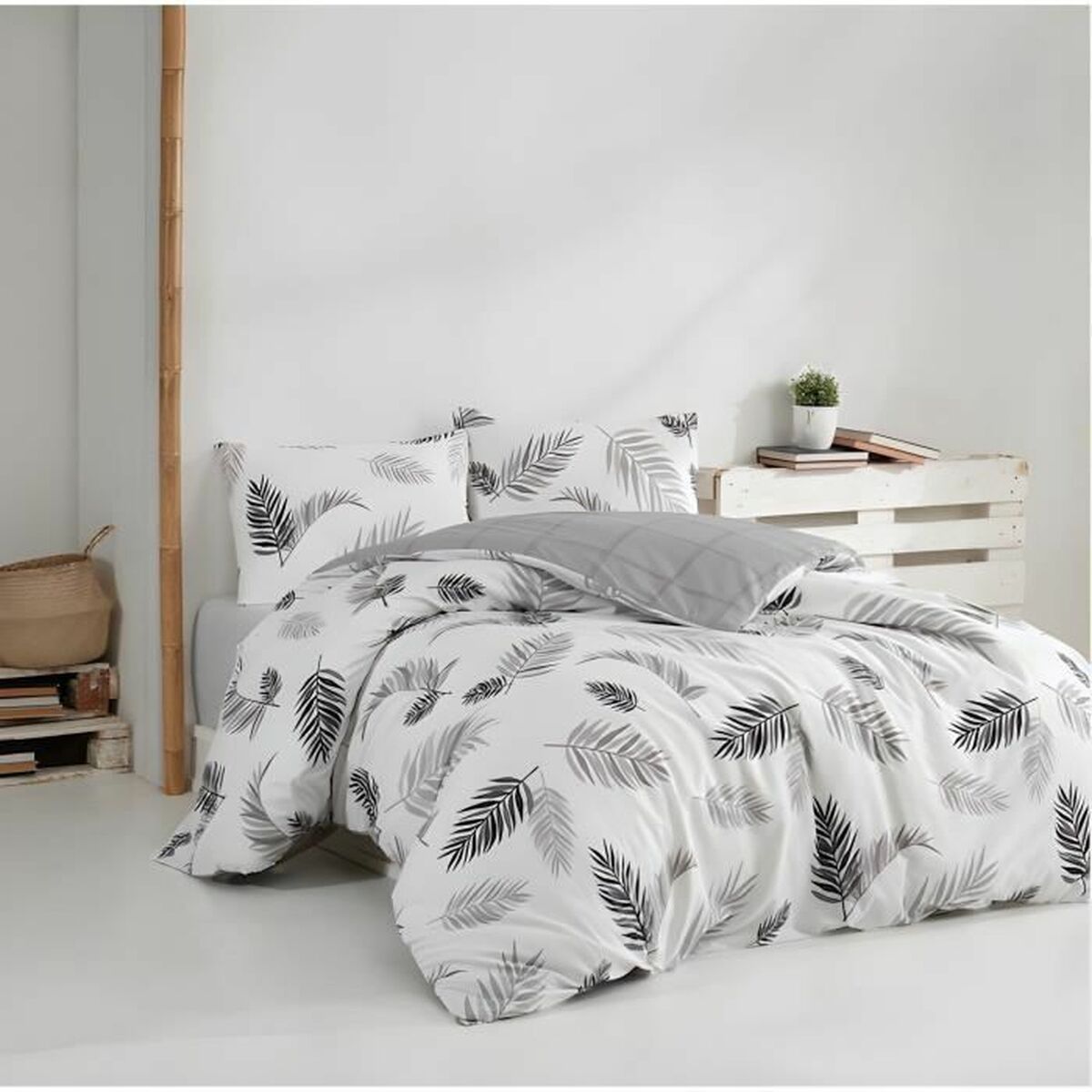 Duvet cover set Grey Super king 3 Pieces