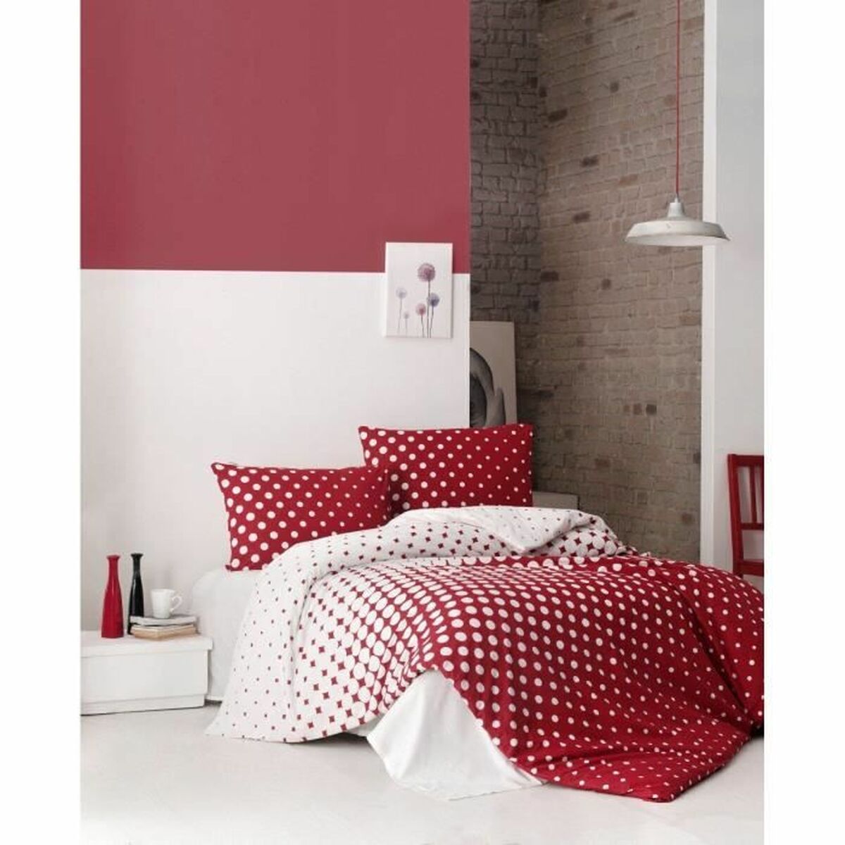 Duvet cover set Red Super king 3 Pieces