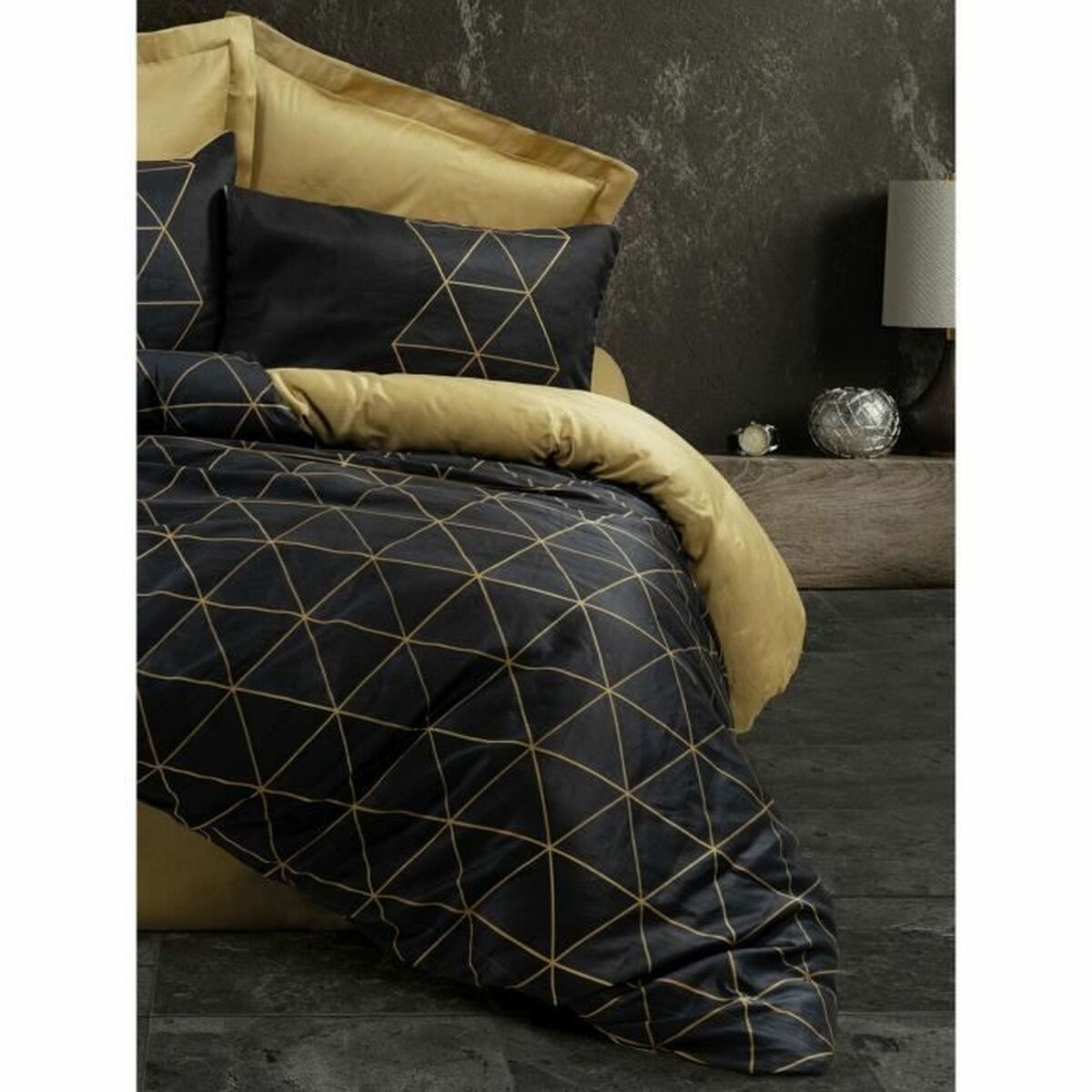 Duvet cover set Black 220 x 240 cm