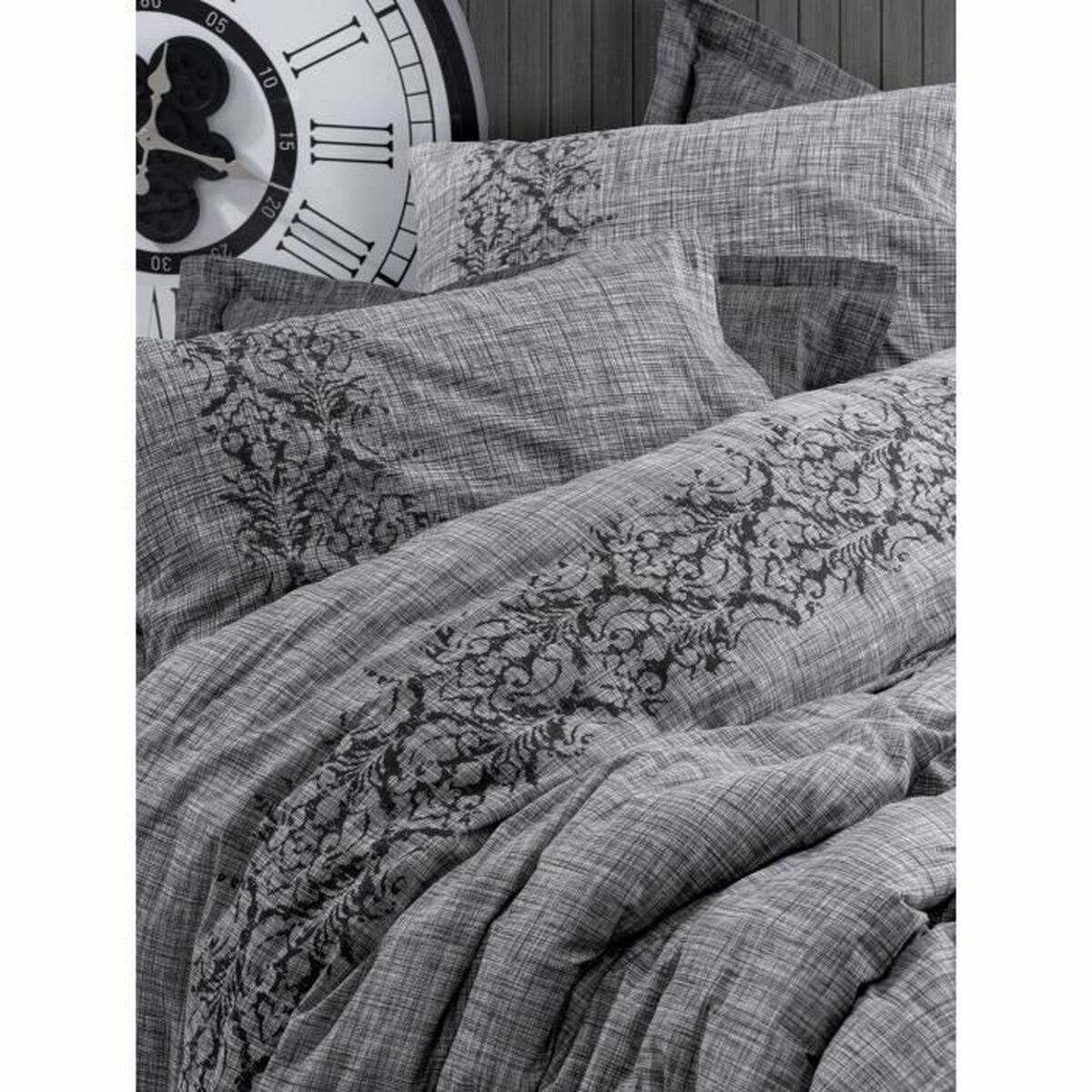 Duvet cover set Grey 220 x 240 cm