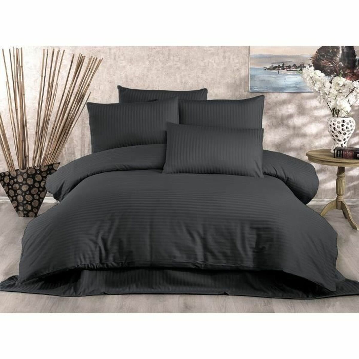 Duvet cover set Grey Super king 3 Pieces