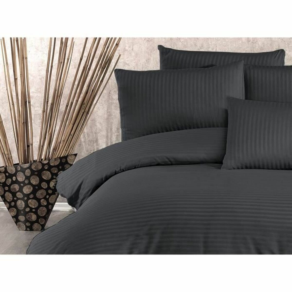 Duvet cover set Grey Super king 3 Pieces