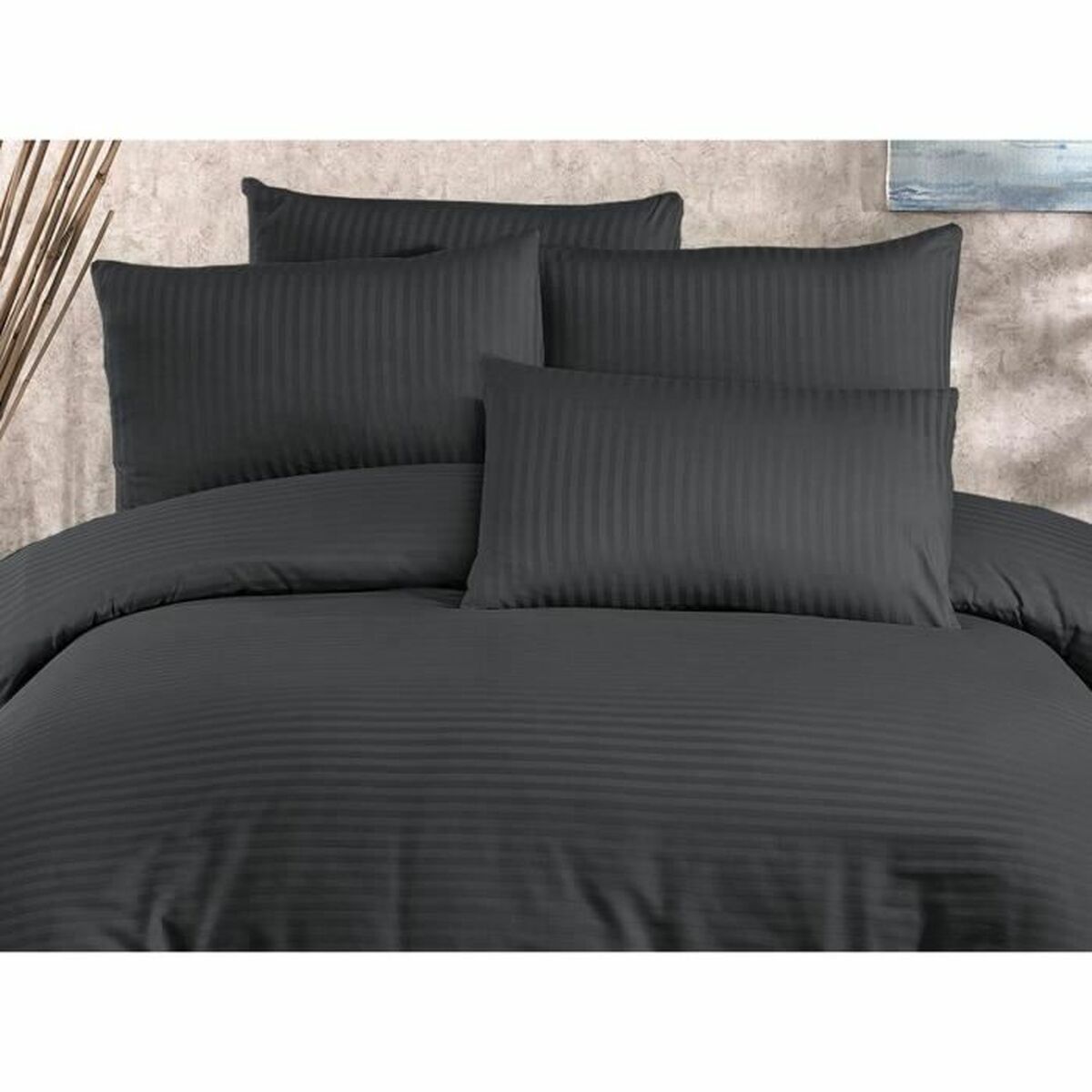 Duvet cover set Grey Super king 3 Pieces