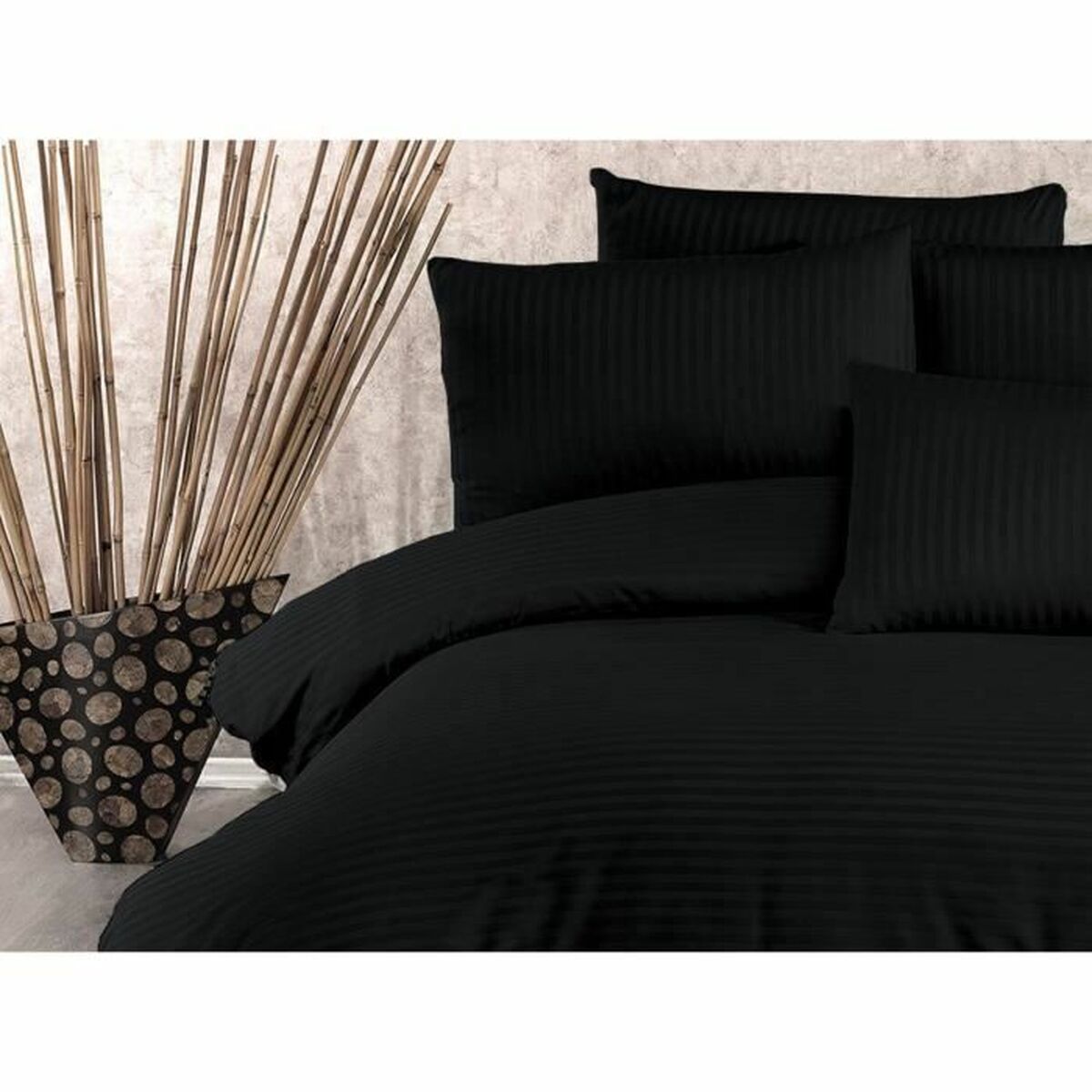 Duvet cover set Black Super king 3 Pieces
