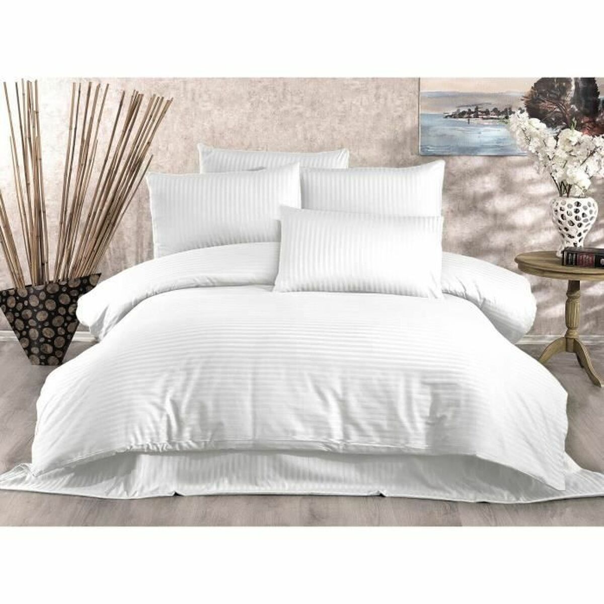 Duvet cover set White Super king 3 Pieces