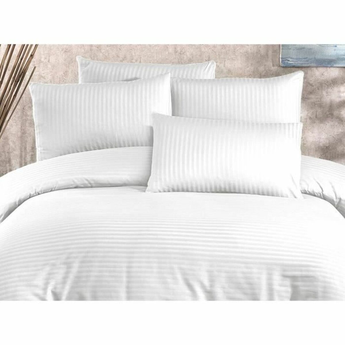 Duvet cover set White Super king 3 Pieces