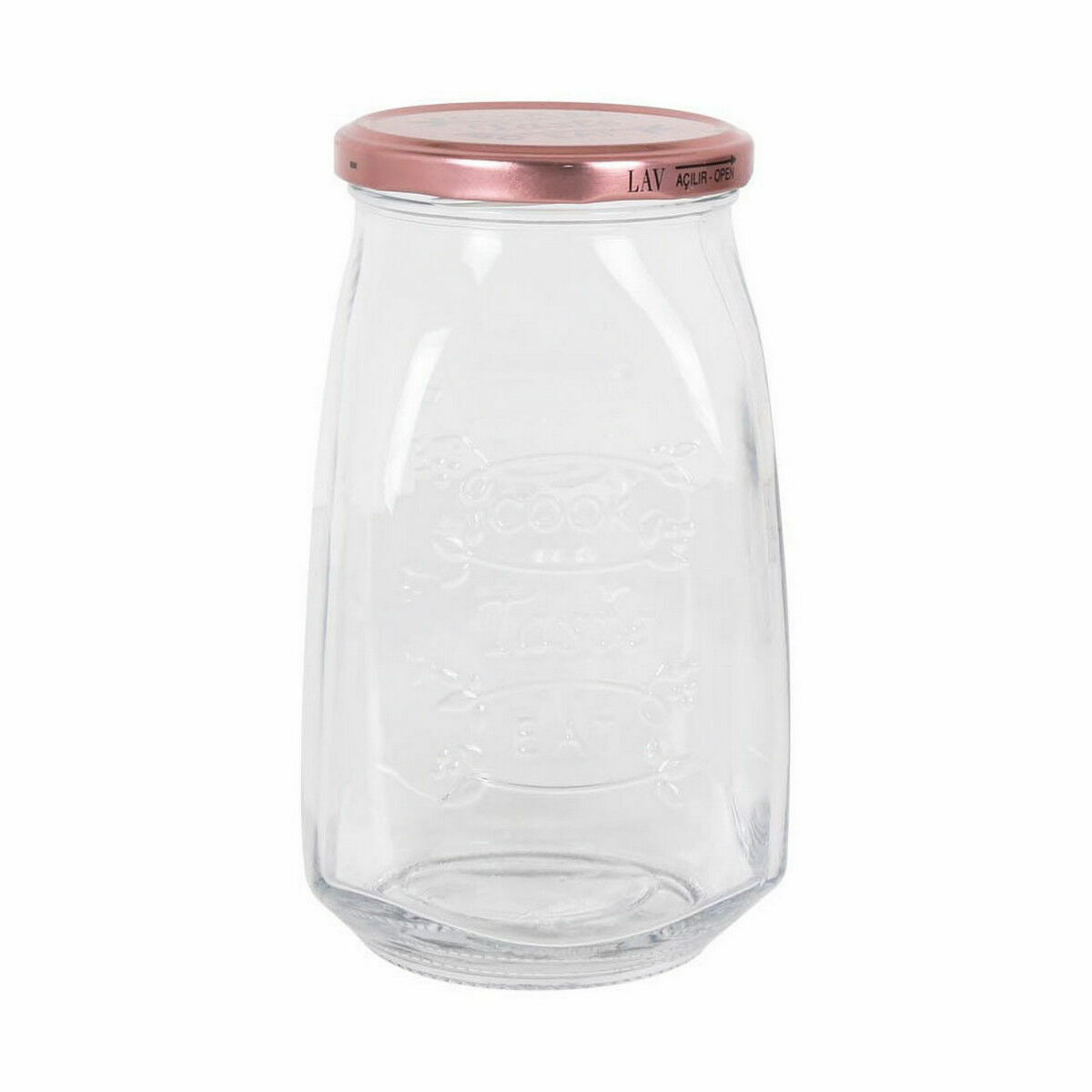 Transparent Glass Jar Inde Tasty 1,05 L With lid (12 Units)