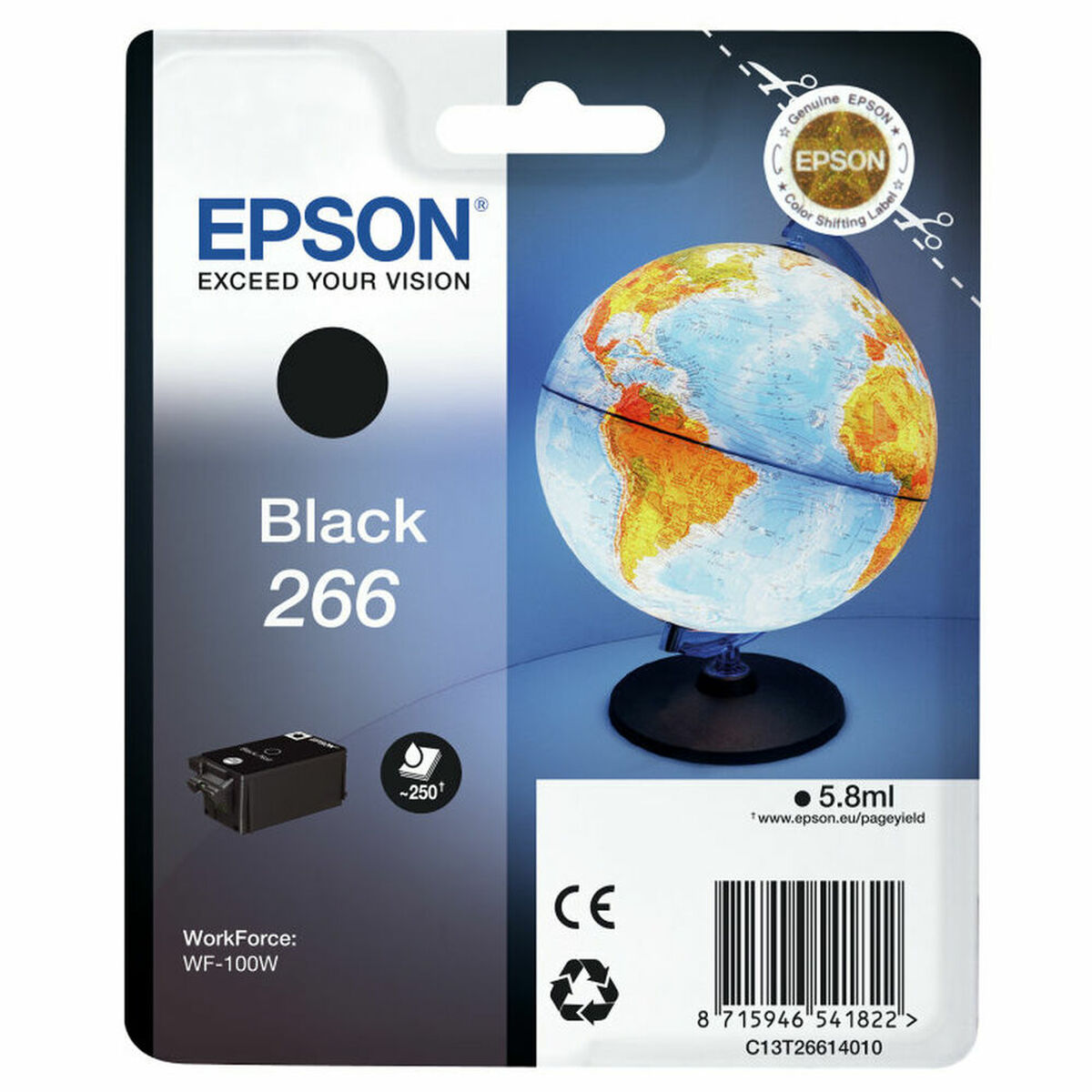 Original Ink Cartridge Epson Singlepack Black 266 ink cartridge WF-100W Black Yellow