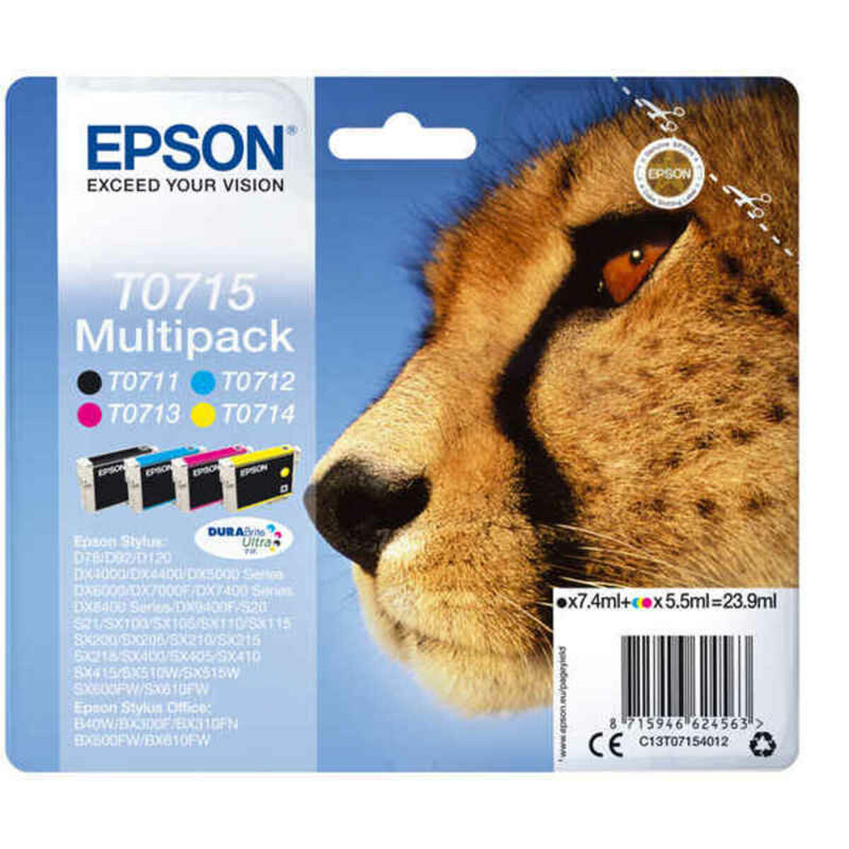 Original Ink Cartridge Epson T0715 Multicolour Yellow Black Cyan Magenta