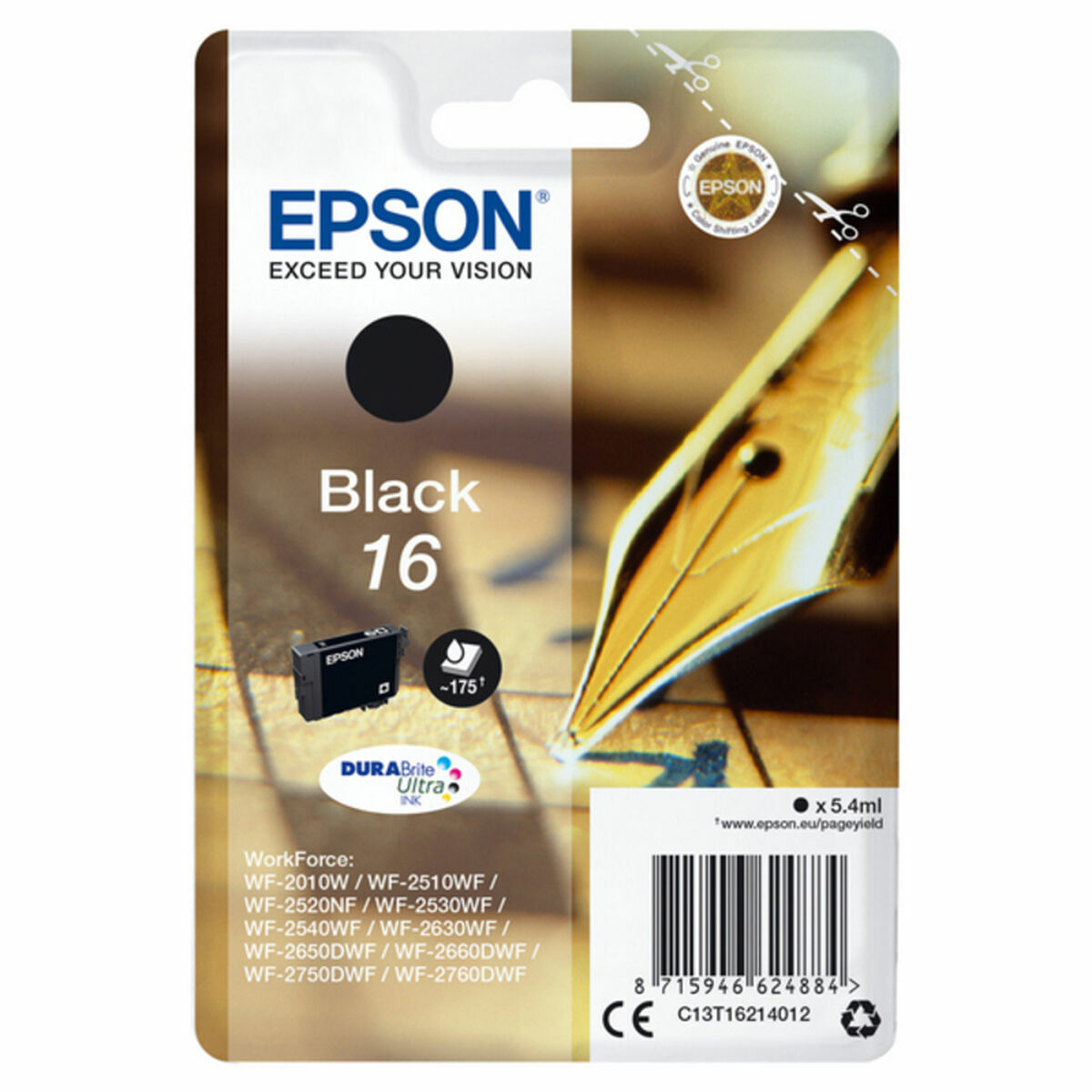 Compatible Ink Cartridge Epson C13T16214012 Black Compatible Ink Cartridge Epson C13T16214012 Black