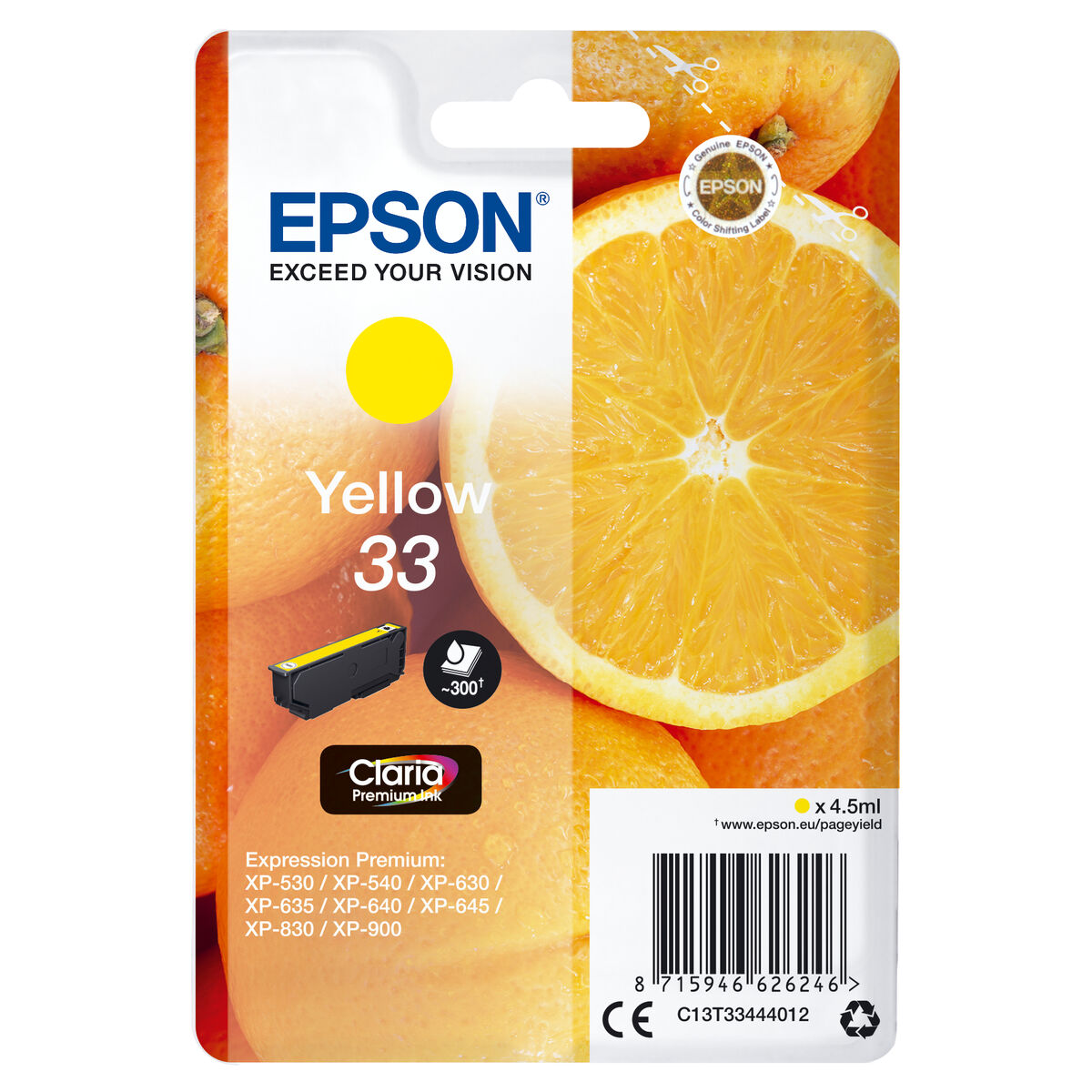 Original Ink Cartridge Epson C13T33444012 Yellow Original Ink Cartridge Epson C13T33444012 Yellow