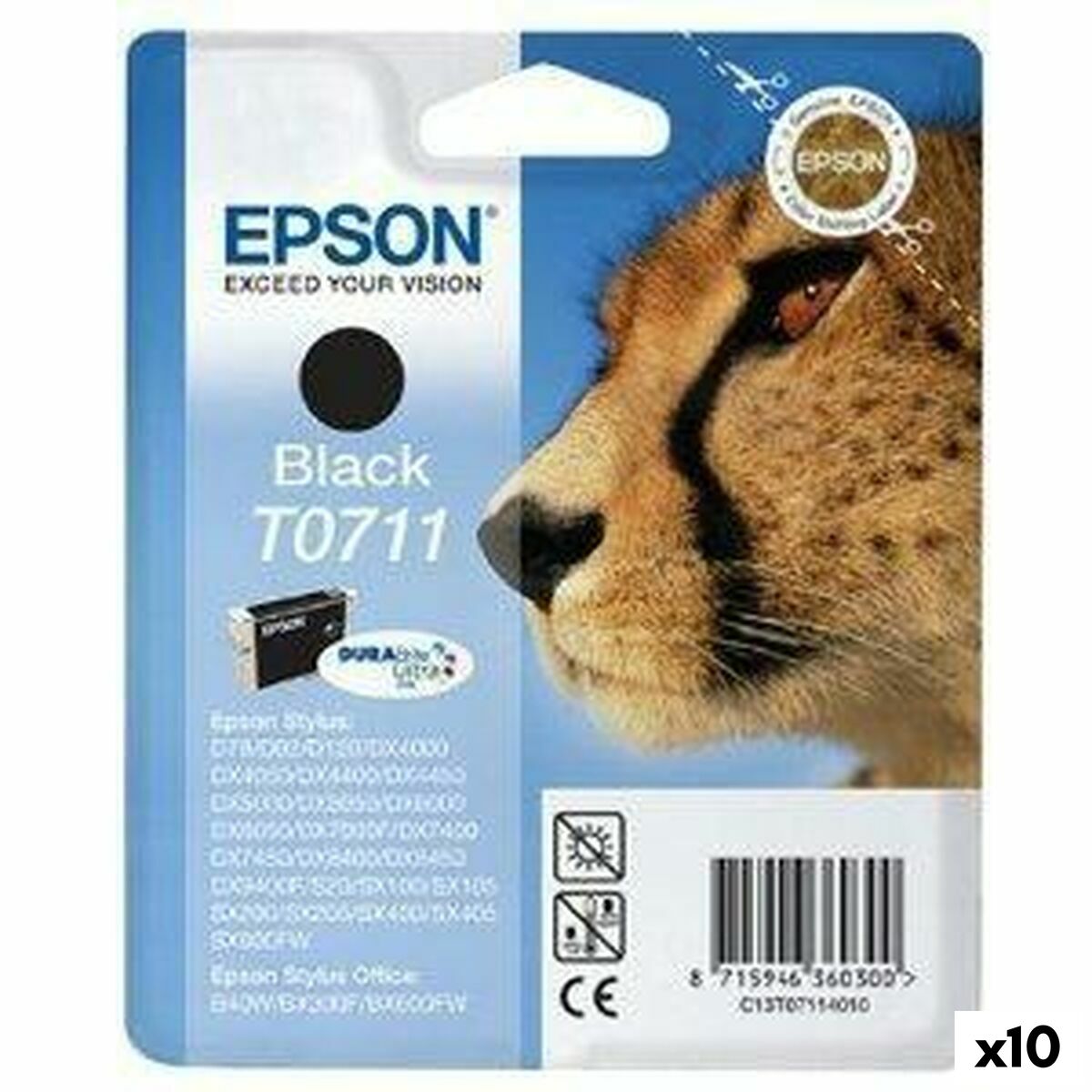 Original Ink Cartridge Epson STYLUS D-78/92/120/DX-4000/5000/6000/7000F Black (10 Units) Original Ink Cartridge Epson STYLUS D-78/92/120/DX-4000/5000/6000/7000F Black (10 Units)