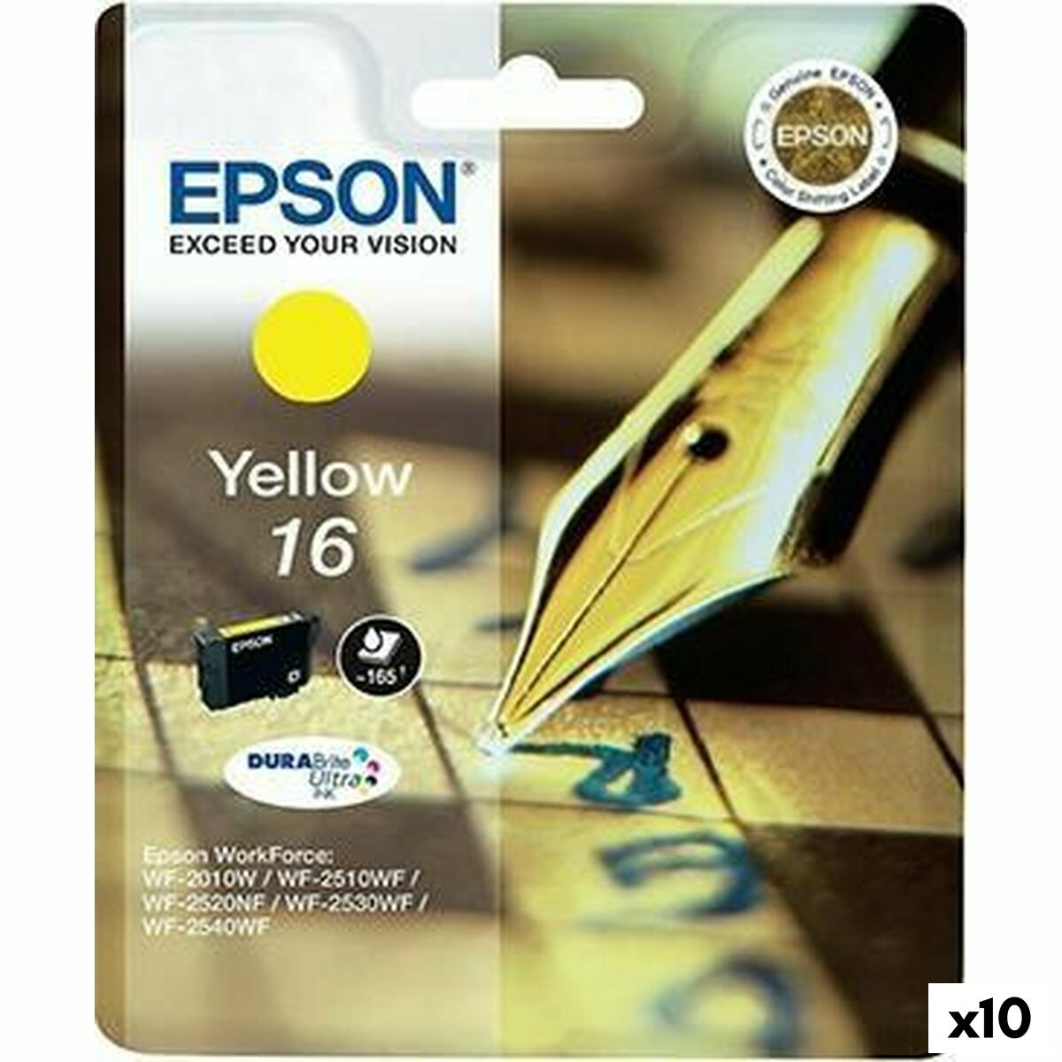 Original Ink Cartridge Epson DURABRITE ULTRA INK -Nº 16 Yellow (10 Units) Original Ink Cartridge Epson DURABRITE ULTRA INK -Nº 16 Yellow (10 Units)