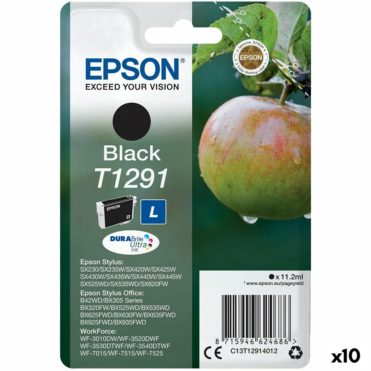 Original Ink Cartridge Epson SX 235W/420W/425W/BX305F/320FW Black (10 Units) Original Ink Cartridge Epson SX 235W/420W/425W/BX305F/320FW Black (10 Units)