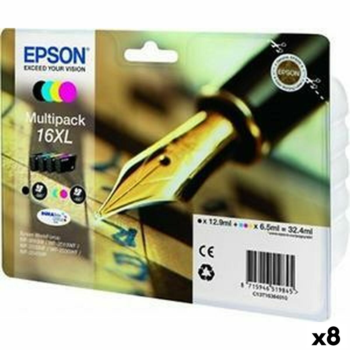 Original Ink Cartridge Epson DURABRITE ULTRA INK – N16XL Black/Cyan/Magenta/Yellow (8 Units) Original Ink Cartridge Epson DURABRITE ULTRA INK – N16XL Black/Cyan/Magenta/Yellow (8 Units)