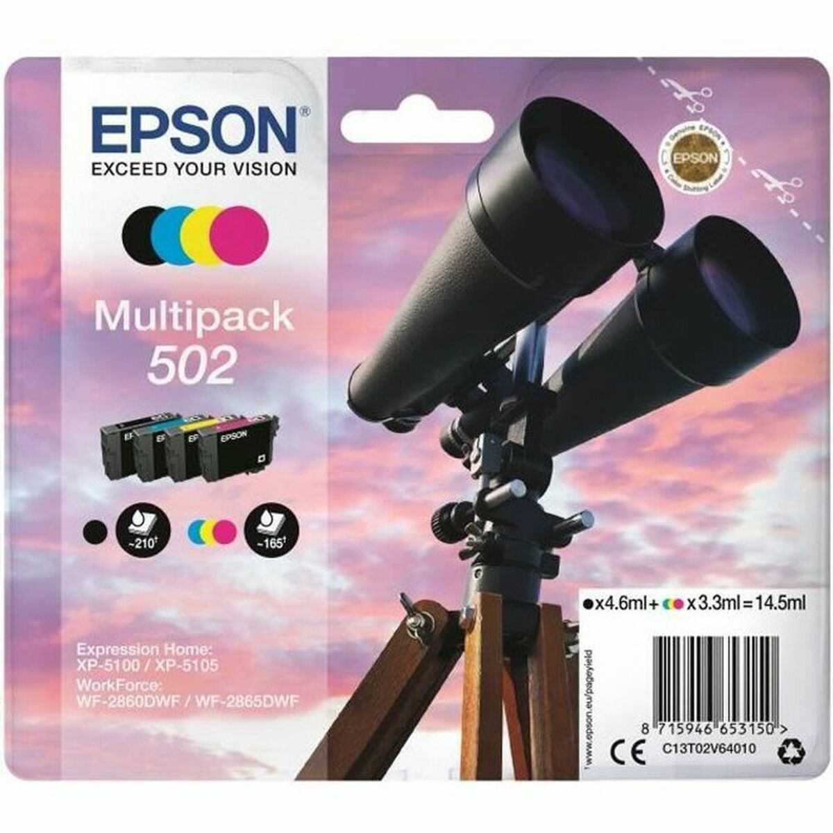 Original Ink Cartridge Epson Multipack 502 Multicolour Original Ink Cartridge Epson Multipack 502 Multicolour