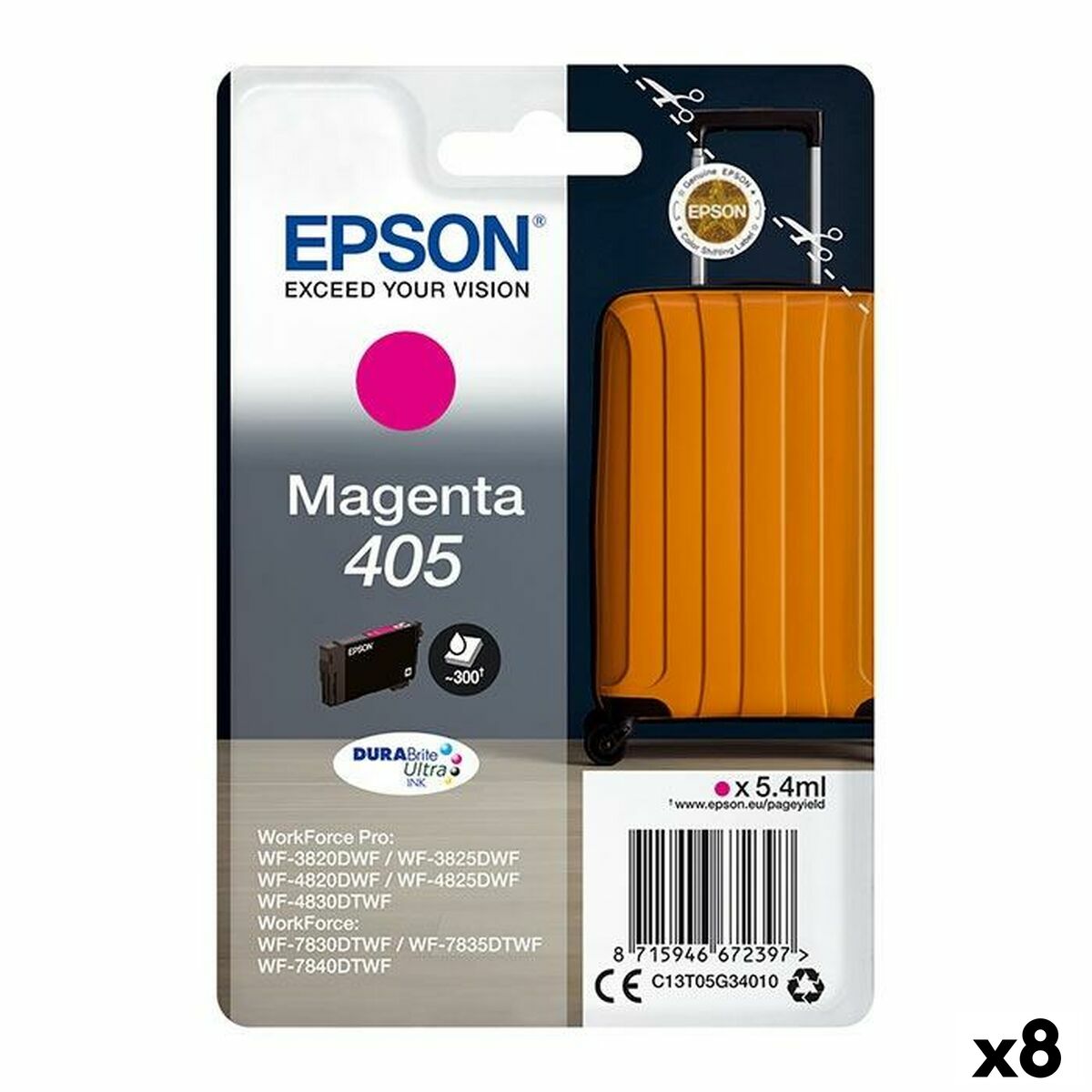 Original Ink Cartridge Epson Nº 405 Magenta (8 Units) Original Ink Cartridge Epson Nº 405 Magenta (8 Units)