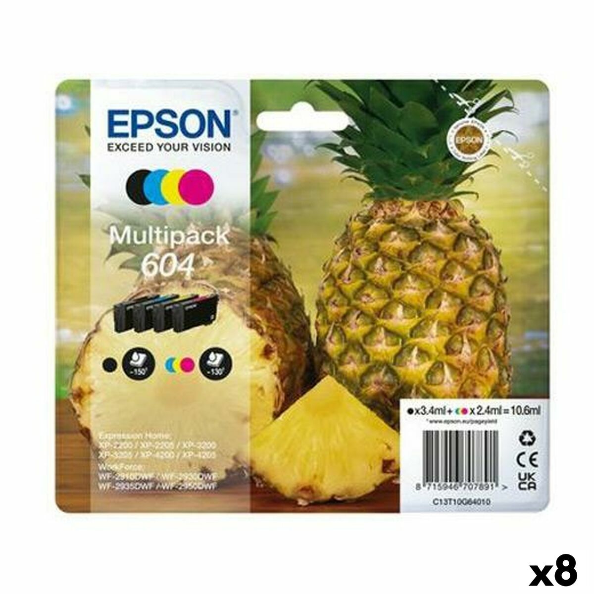 Original Ink Cartridge Epson XP-2200 WF-2910DWF Black/Cyan/Magenta/Yellow (8 Units) Original Ink Cartridge Epson XP-2200 WF-2910DWF Black/Cyan/Magenta/Yellow (8 Units)
