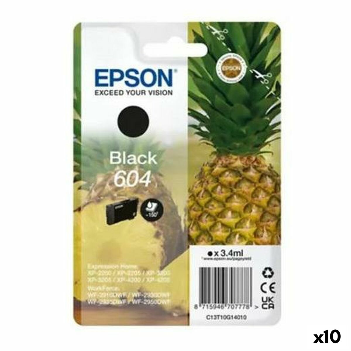 Original Ink Cartridge Epson XP-2200 WF-2910DWF Black (10 Units) Original Ink Cartridge Epson XP-2200 WF-2910DWF Black (10 Units)