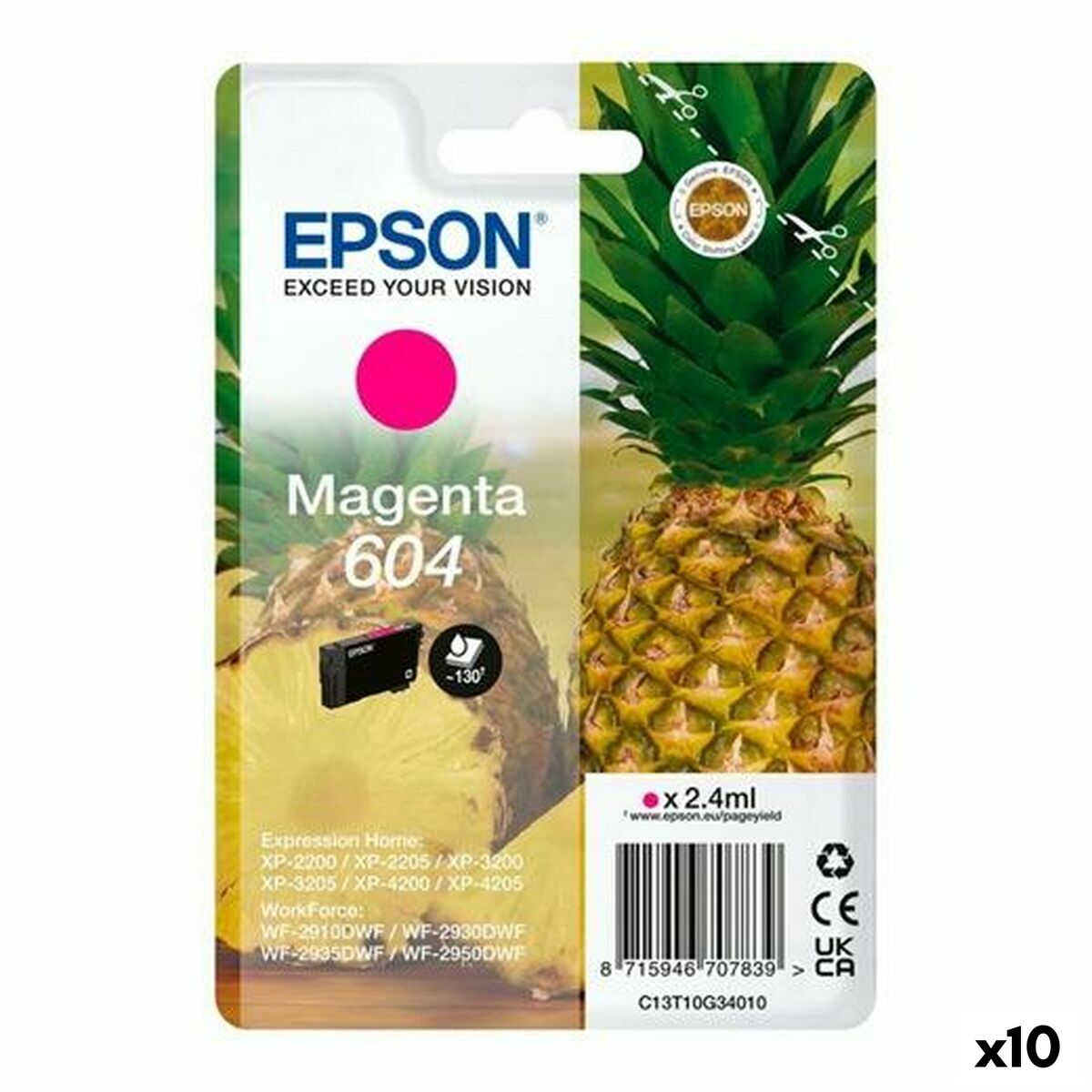 Original Ink Cartridge Epson XP-2200 WF-2910DWF Black Magenta (10 Units) Original Ink Cartridge Epson XP-2200 WF-2910DWF Black Magenta (10 Units)