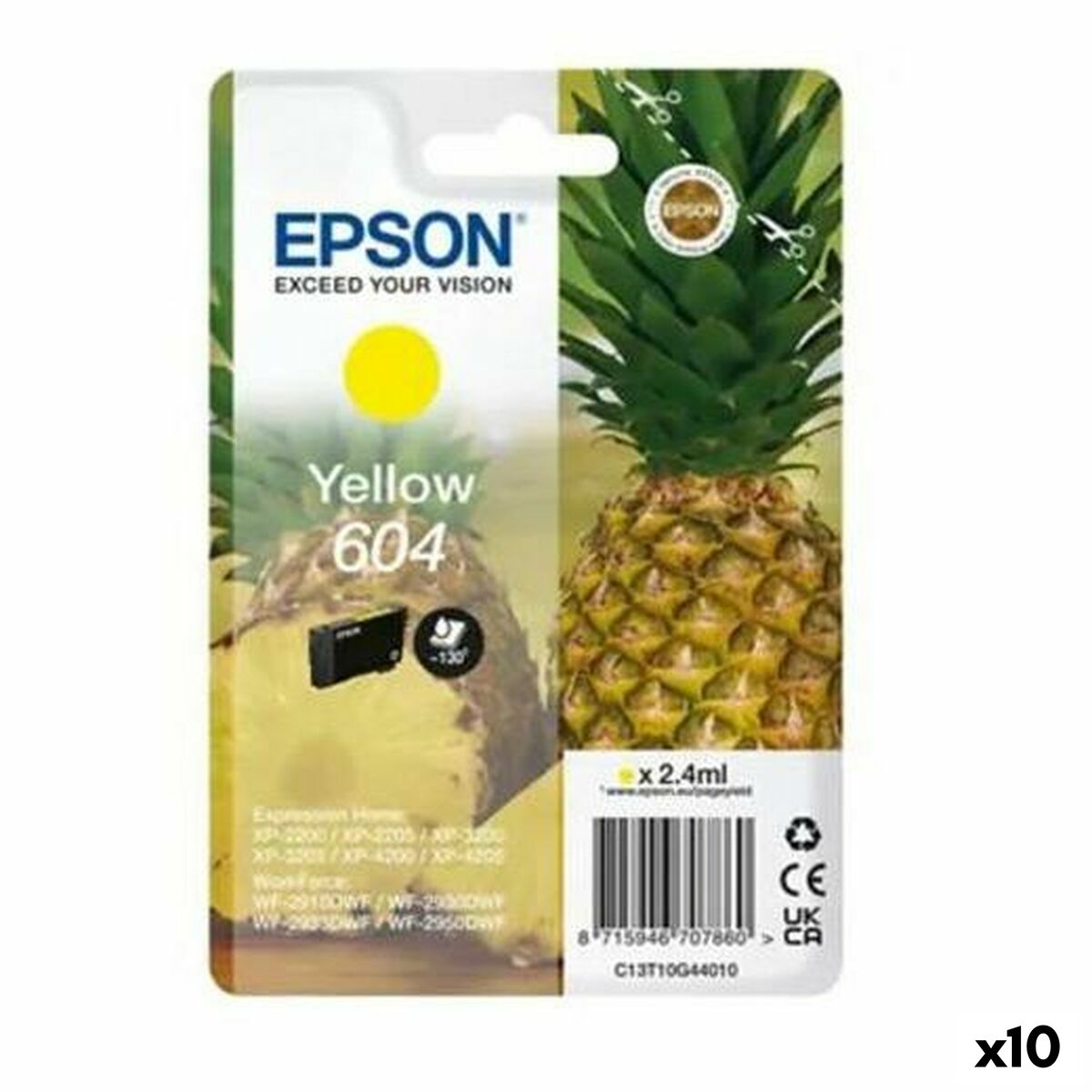 Original Ink Cartridge Epson XP-2200 WF-2910DWF Yellow Black (10 Units) Original Ink Cartridge Epson XP-2200 WF-2910DWF Yellow Black (10 Units)