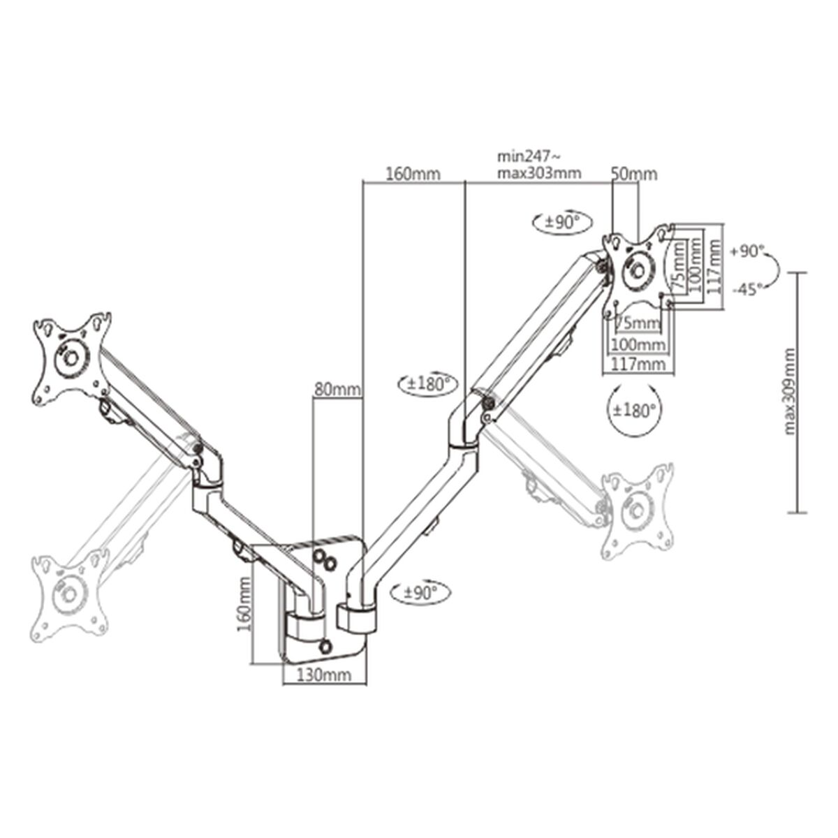 Screen Table Support GEMBIRD MA-WA2-01 17″ 27″