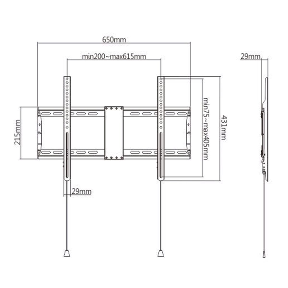 Wall Bracket GEMBIRD WM-80F-01 37″ 80″