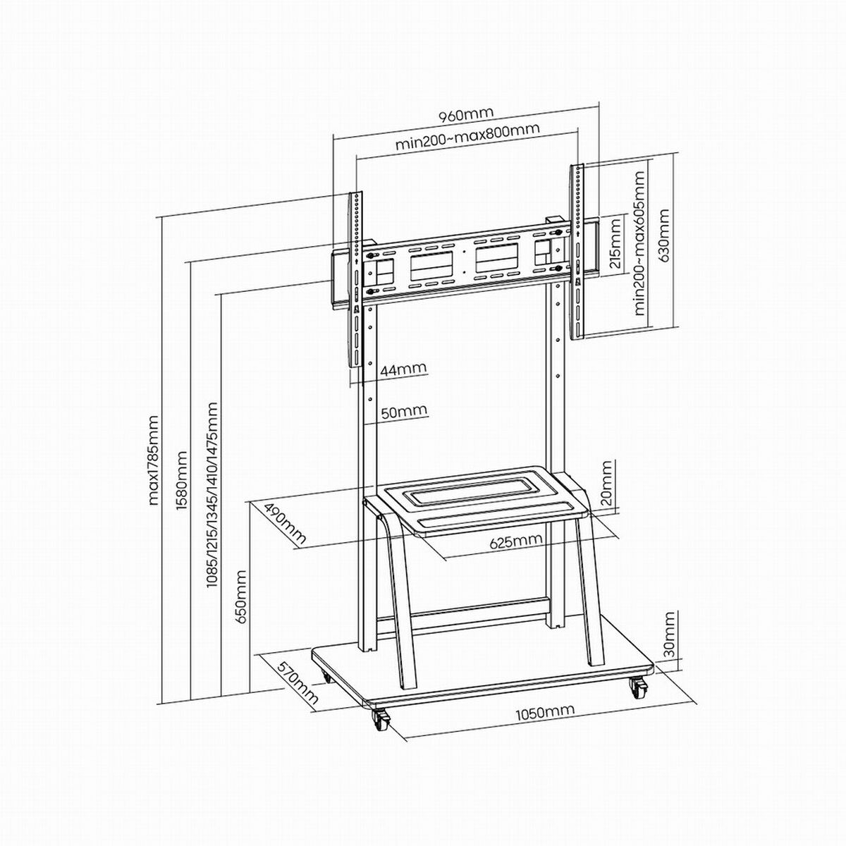 Holder GEMBIRD 37″ 100″