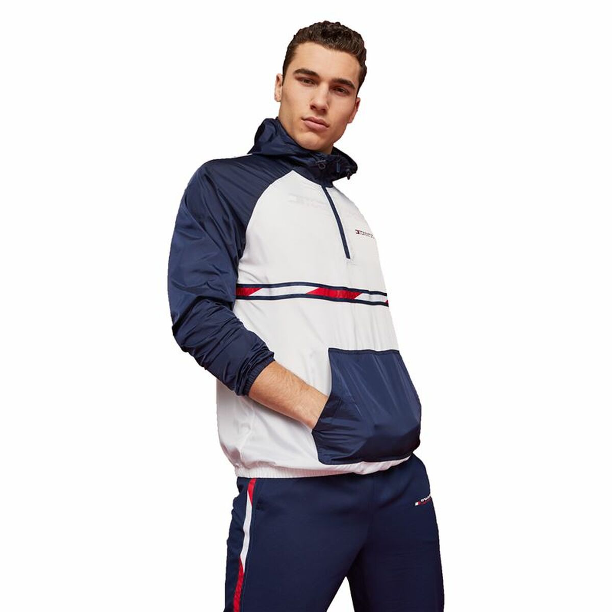 Men’s Sports Jacket Tommy Hilfiger Colour-Blocked Dark blue