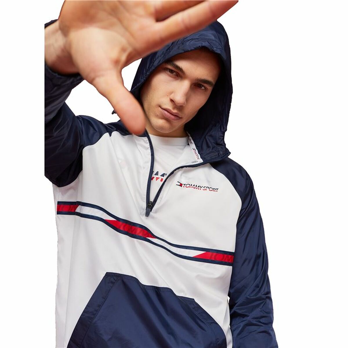 Men’s Sports Jacket Tommy Hilfiger Colour-Blocked Dark blue