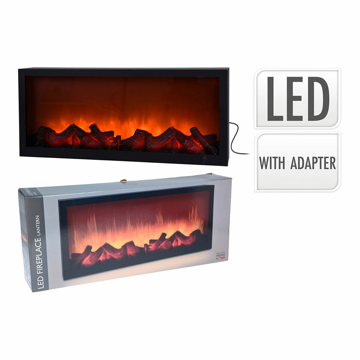 Decorative Electric Chimney Breast Black 1,5 W 57 x 10 x 25 cm Decorative Electric Chimney Breast Black 1,5 W 57 x 10 x 25 cm