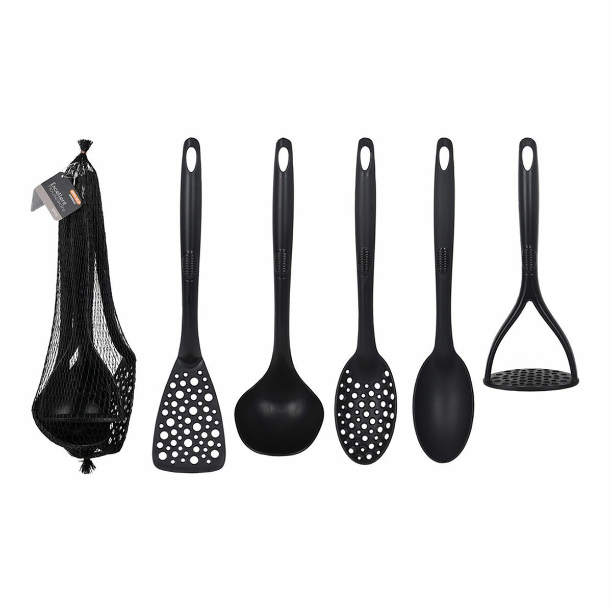 Set of Kitchen Utensils Lifetime Black Plastic 5 Pieces Set of Kitchen Utensils Lifetime Black Plastic 5 Pieces